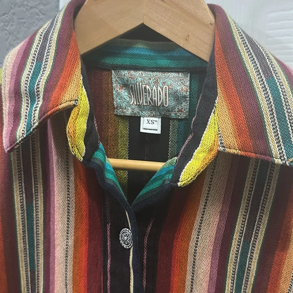 Silverado vintage western women’s multicolor button down dress size XS